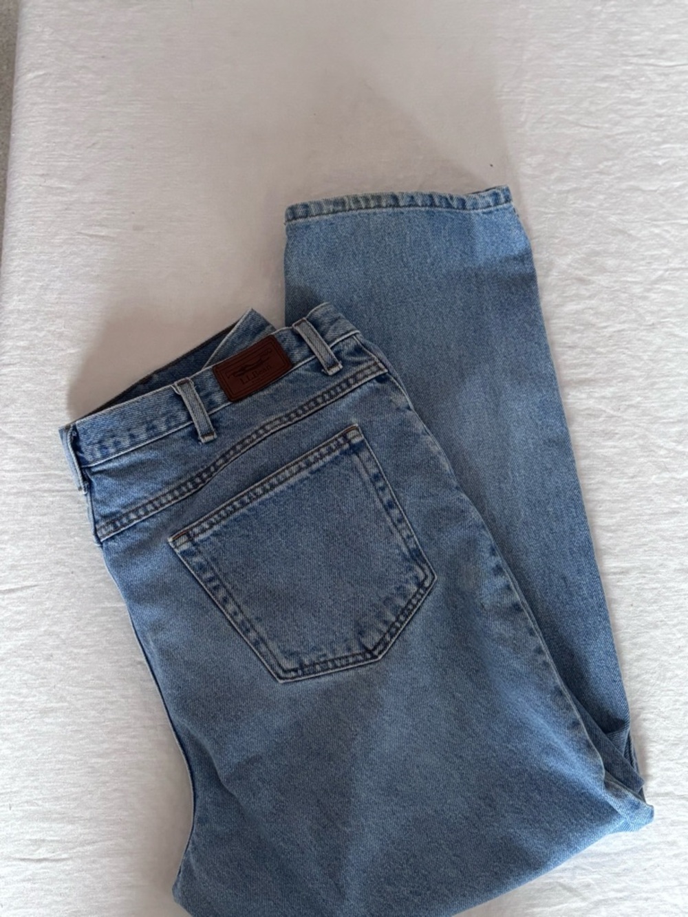 Men’s LLBean Classic Fit Light Wash Straight Leg 100% Cotton Size 38x30